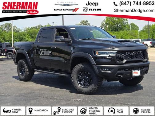 Diamond Black Crystal Pearlcoat 2026 RAM 1500 RHO Crew Cab 4x4 5'7' Box