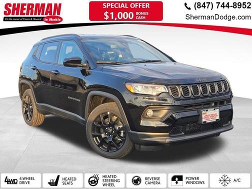 Diamond Black Crystal Pearlcoat 2026 Jeep Compass Latitude