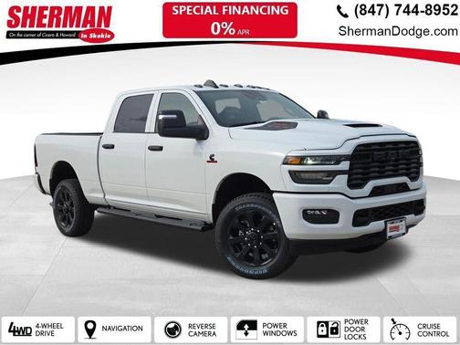 Bright White Clearcoat 2026 RAM 2500 Black Express Crew Cab 4x4 6'4' Box