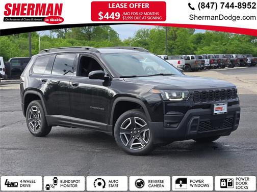 Diamond Black Crystal Pearlcoat 2026 Jeep Cherokee Laredo 4x4