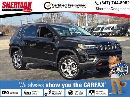Diamond Black Crystal Pearlcoat 2022 Jeep Compass Trailhawk