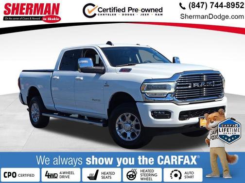 Bright White Clearcoat 2023 RAM 2500 Laramie Crew Cab 4x4 6'4' Box