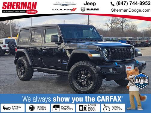 Black Clearcoat 2024 Jeep Wrangler 4xe Willys SUV