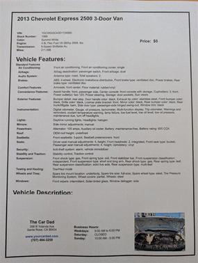 2013 Chevrolet Express 2500 Work Van