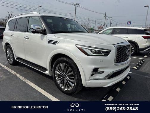 Moonstone White 2021 INFINITI QX80 SENSORY AWD