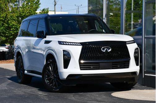 Radiant White/Black Obsidian 2025 INFINITI QX80 AUTOGRAPH AWD