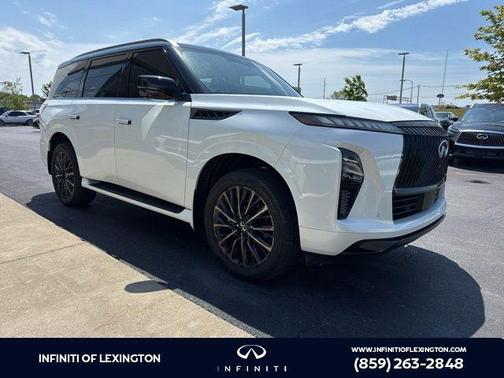 Radiant White/Black Obsidian 2025 INFINITI QX80 AUTOGRAPH AWD