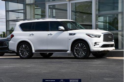 Moonstone White 2019 INFINITI QX80 Luxe