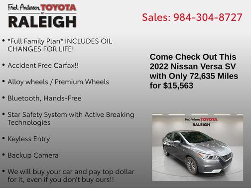 2022 Nissan Versa 1.6 SV