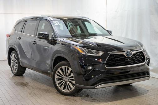 Midnight Black Metallic 2021 Toyota Highlander Hybrid Platinum