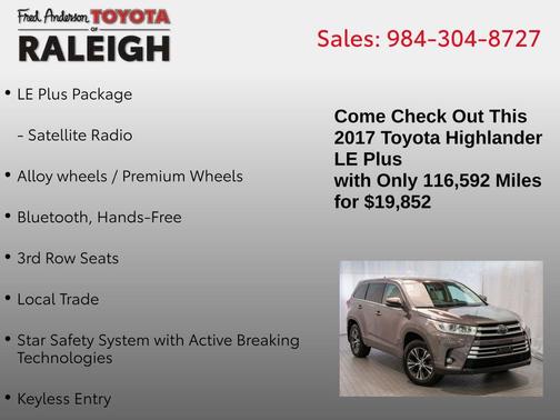 2017 Toyota Highlander LE Plus