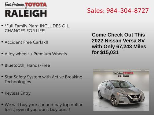2022 Nissan Versa 1.6 SV