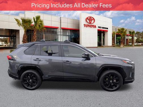 Magnetic Gray Metallic/Midnight Black Metallic 2025 Toyota RAV4 Hybrid SE