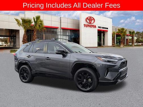 Magnetic Gray Metallic/Midnight Black Metallic 2025 Toyota RAV4 Hybrid SE