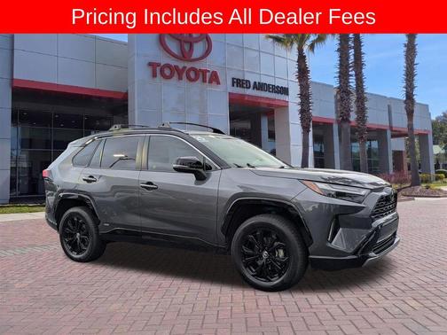 Magnetic Gray Metallic/Midnight Black Metallic 2025 Toyota RAV4 Hybrid SE