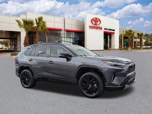 Magnetic Gray Metallic/Midnight Black Metallic 2025 Toyota RAV4 Hybrid SE