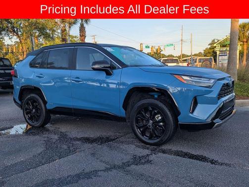 Cavalry Blue/Midnight Black Metallic 2024 Toyota RAV4 Hybrid SE