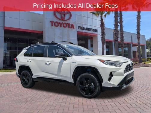 Blizzard Pearl w/Midnight Black Roof 2020 Toyota RAV4 Hybrid SE