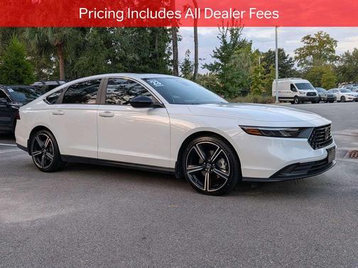 Platinum White 2023 Honda Accord Hybrid Sport