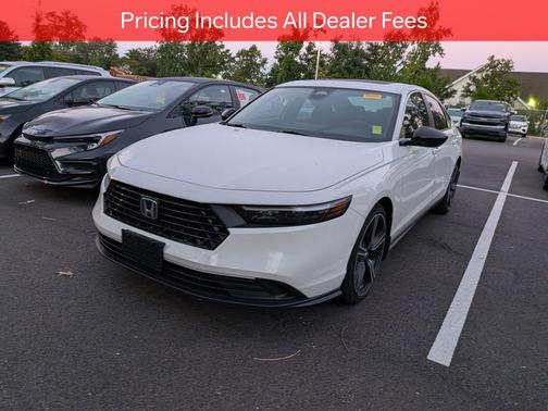 Platinum White 2023 Honda Accord Hybrid Sport