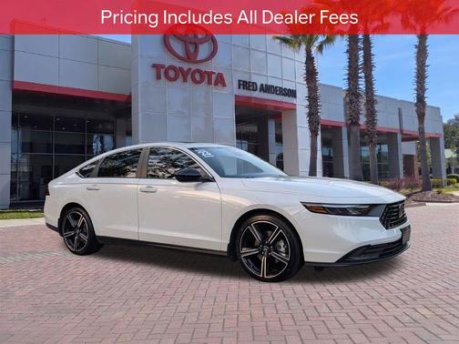 Platinum White 2023 Honda Accord Hybrid Sport