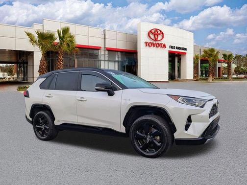 Blizzard Pearl w/Black Roof 2019 Toyota RAV4 Hybrid SE
