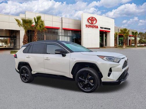 Blizzard Pearl w/Black Roof 2019 Toyota RAV4 Hybrid SE