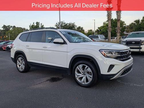 Pure White 2021 Volkswagen Atlas 3.6L SE w/Technology