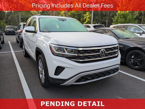Pure White 2021 Volkswagen Atlas 3.6L SE w/Technology