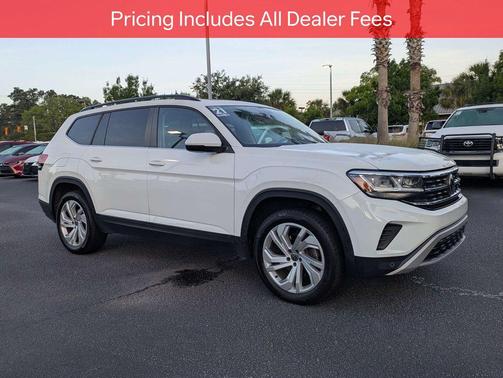 Pure White 2021 Volkswagen Atlas 3.6L SE w/Technology