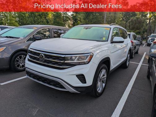 Pure White 2021 Volkswagen Atlas 3.6L SE w/Technology