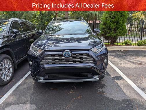 Blue Print/Midnight Black Metallic 2021 Toyota RAV4 Hybrid SE