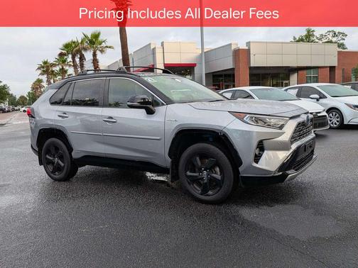 Silver Sky Metallic/Midnight Black Metallic 2021 Toyota RAV4 Hybrid SE