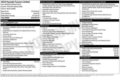 Phantom Black 2023 Hyundai TUCSON Limited