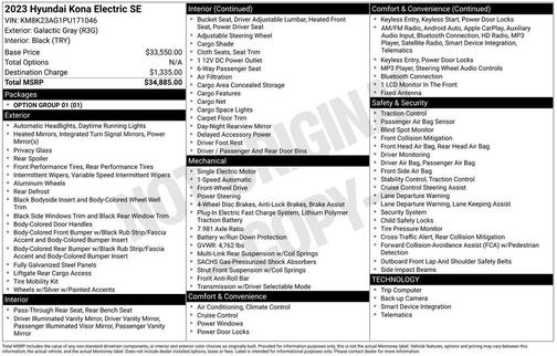 Galactic Gray 2023 Hyundai KONA EV SE