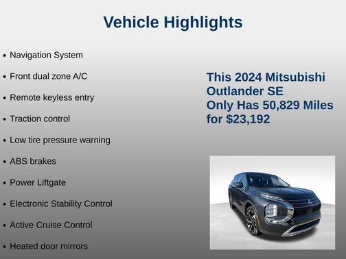 Gray 2024 Mitsubishi Outlander SE