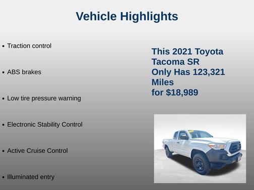 Super White 2021 Toyota Tacoma SR