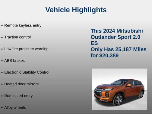 2024 Mitsubishi Outlander Sport 2.0 ES