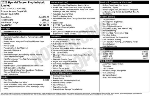 Amazon Gray 2022 Hyundai TUCSON Plug-In Hybrid Limited