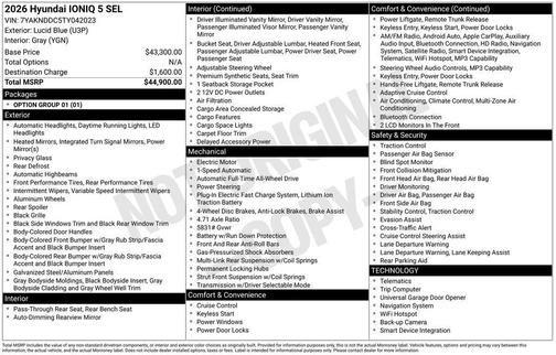 2026 Hyundai IONIQ 5 SEL