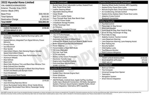 Thunder Gray 2022 Hyundai KONA Limited