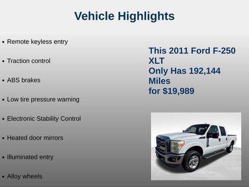 Oxford White 2011 Ford F-250 XLT