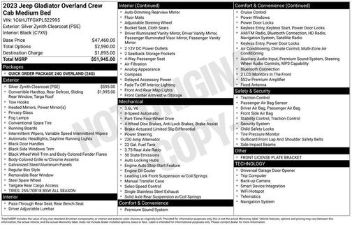 2023 Jeep Gladiator Overland