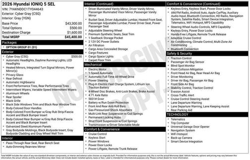 2026 Hyundai IONIQ 5 SEL
