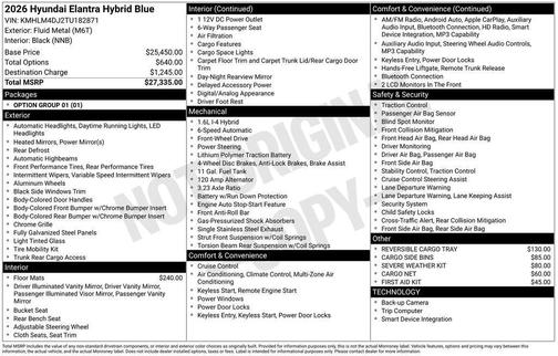 2026 Hyundai ELANTRA HEV Blue