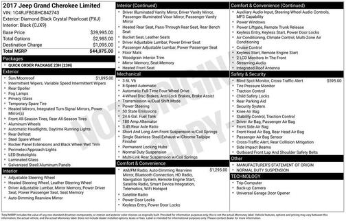 2017 Jeep Grand Cherokee Limited