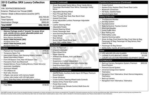 2013 Cadillac SRX Luxury Collection