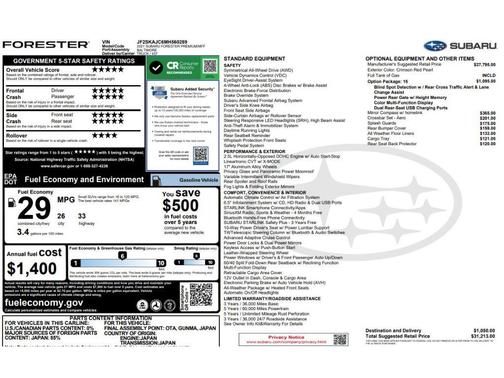 Crimson Red Pearl 2021 Subaru Forester Premium