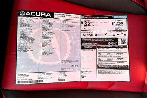 2026 Acura Integra w/A-Spec Package
