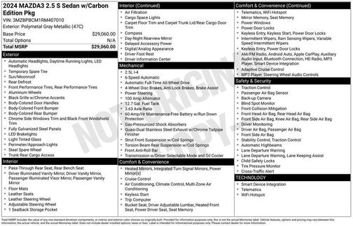 2024 Mazda Mazda3 Carbon Edition